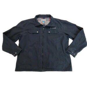Columbia Sportswear Men XL Detroit Style Canvas Jacket Blue Zip Complete